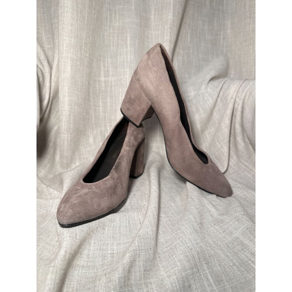 Gray Suede Stuart Weitzman Block Heels Size 9m - image 1